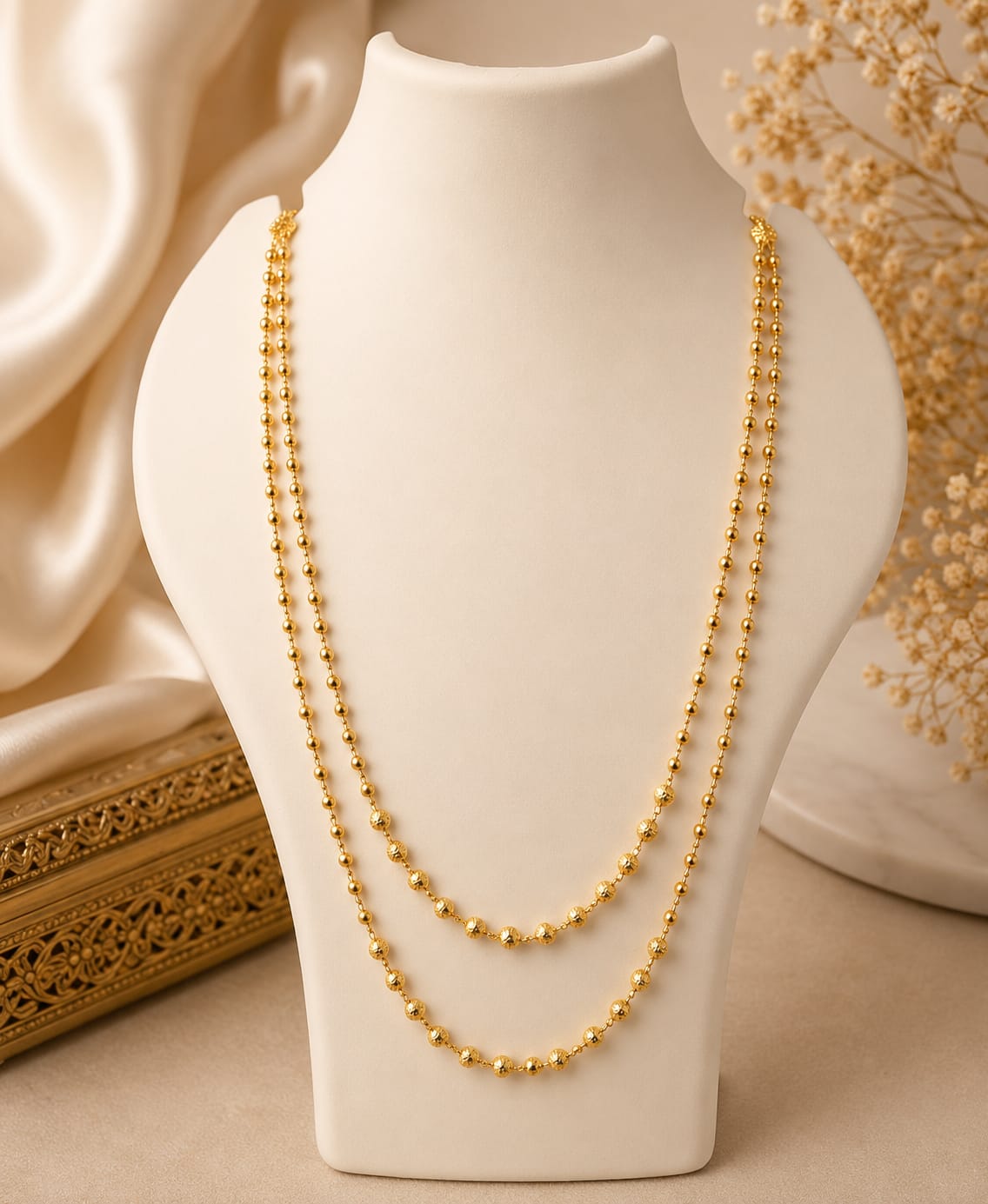 Elegant 2 Layer Gold Beaded Mala