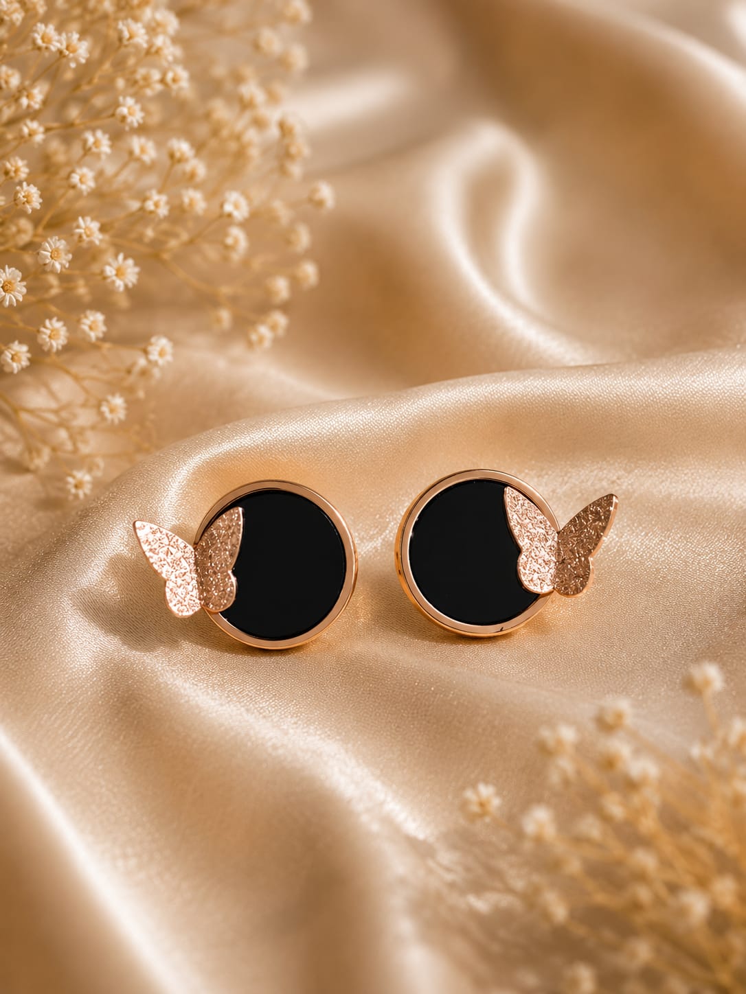 Noir Butterfly Stud Earrings
