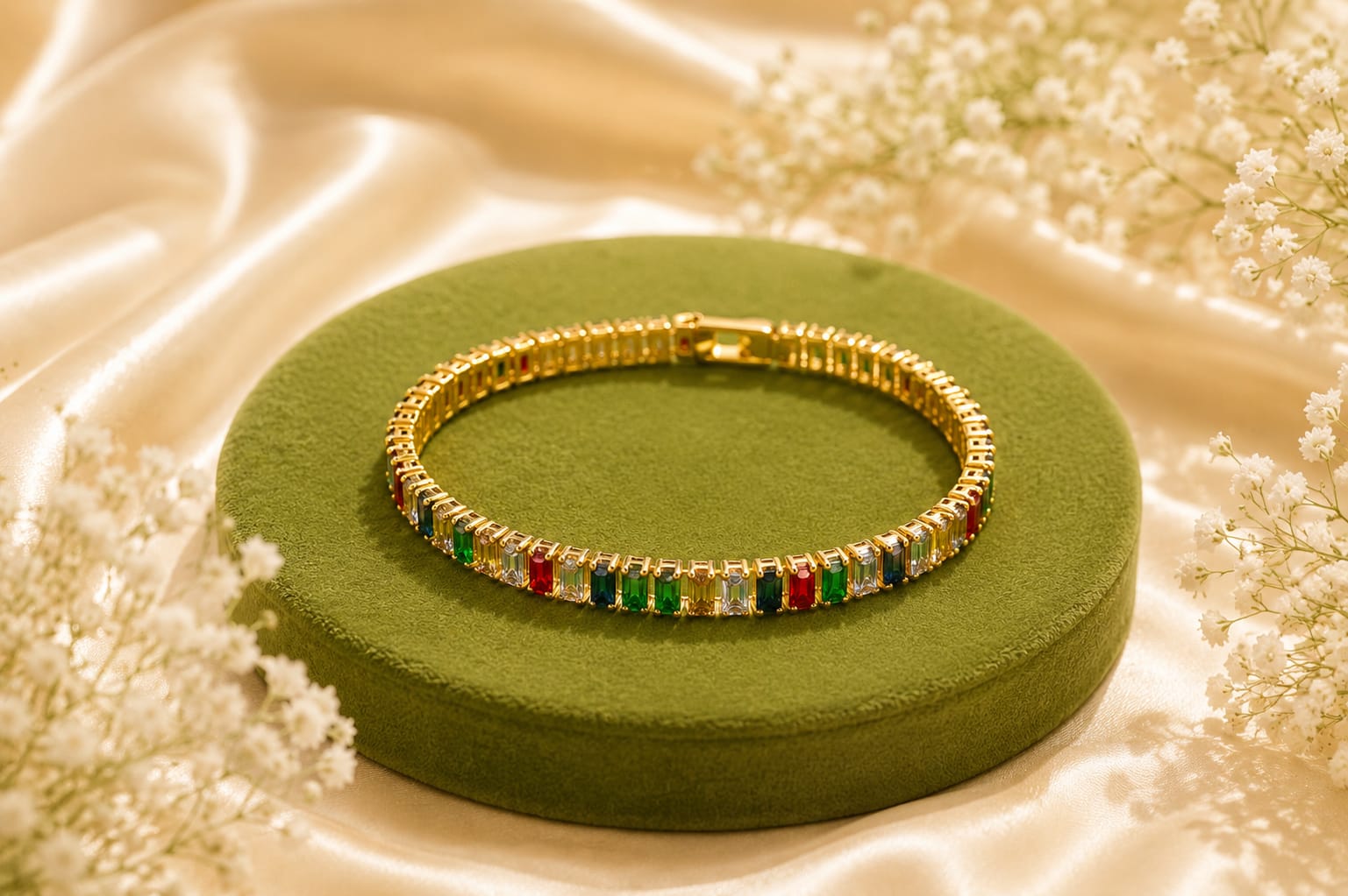 Rainbow Crystal Tennis Bracelet