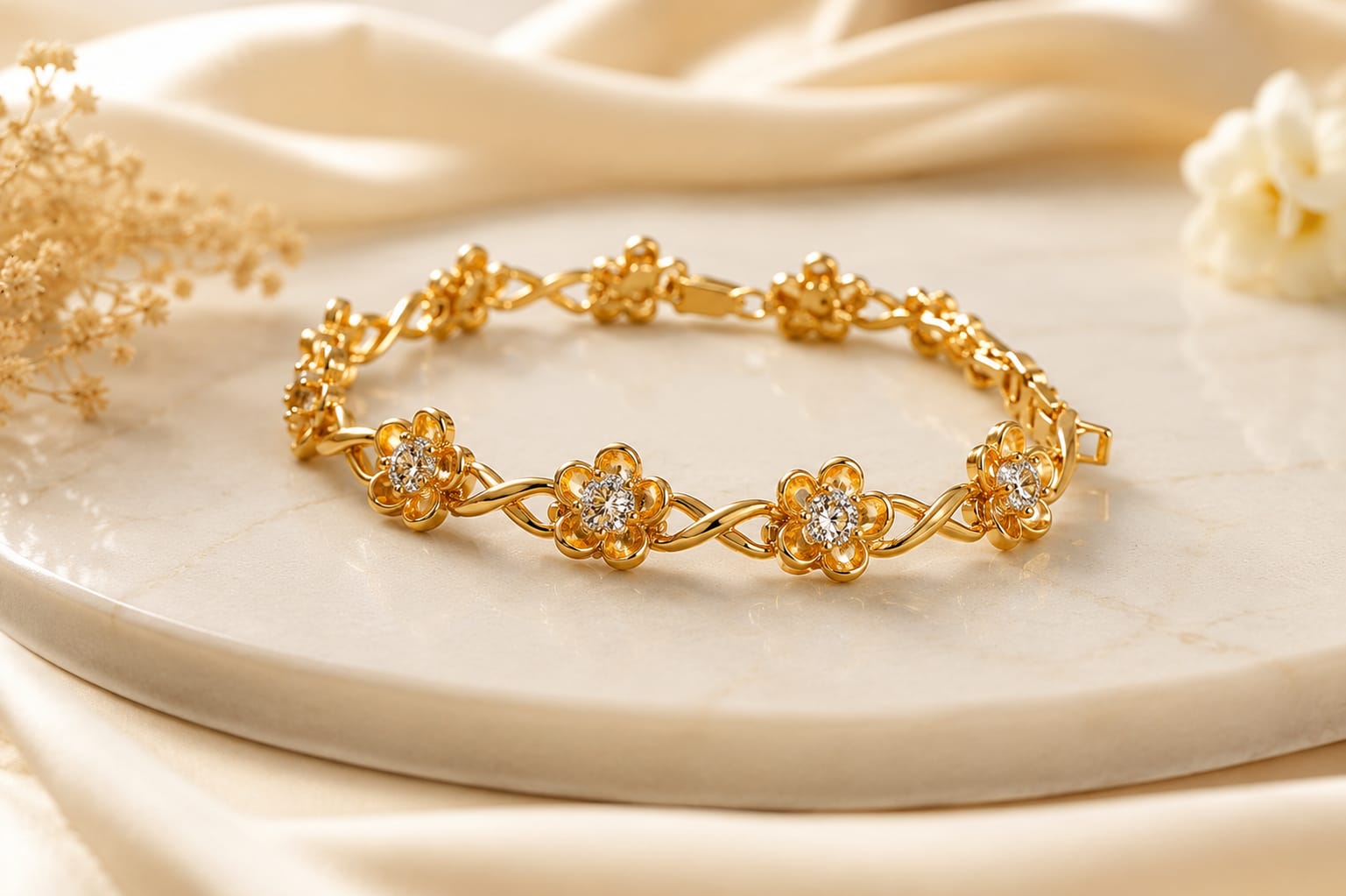 Bloom Crystal Flower Bracelet
