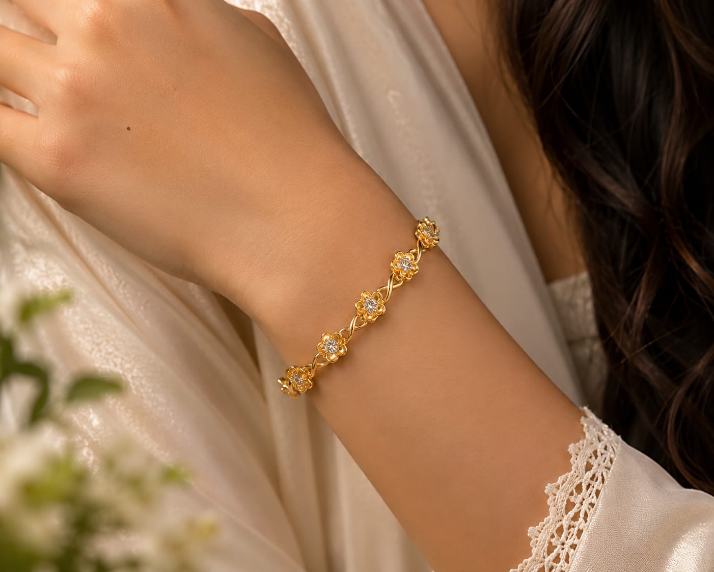Bloom Crystal Flower Bracelet
