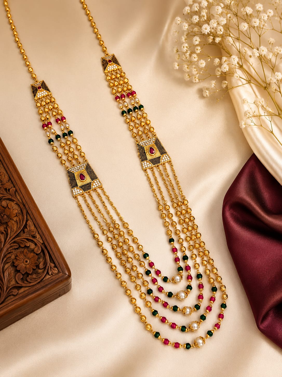 Traditional 4 Layer Gold Beaded Mala