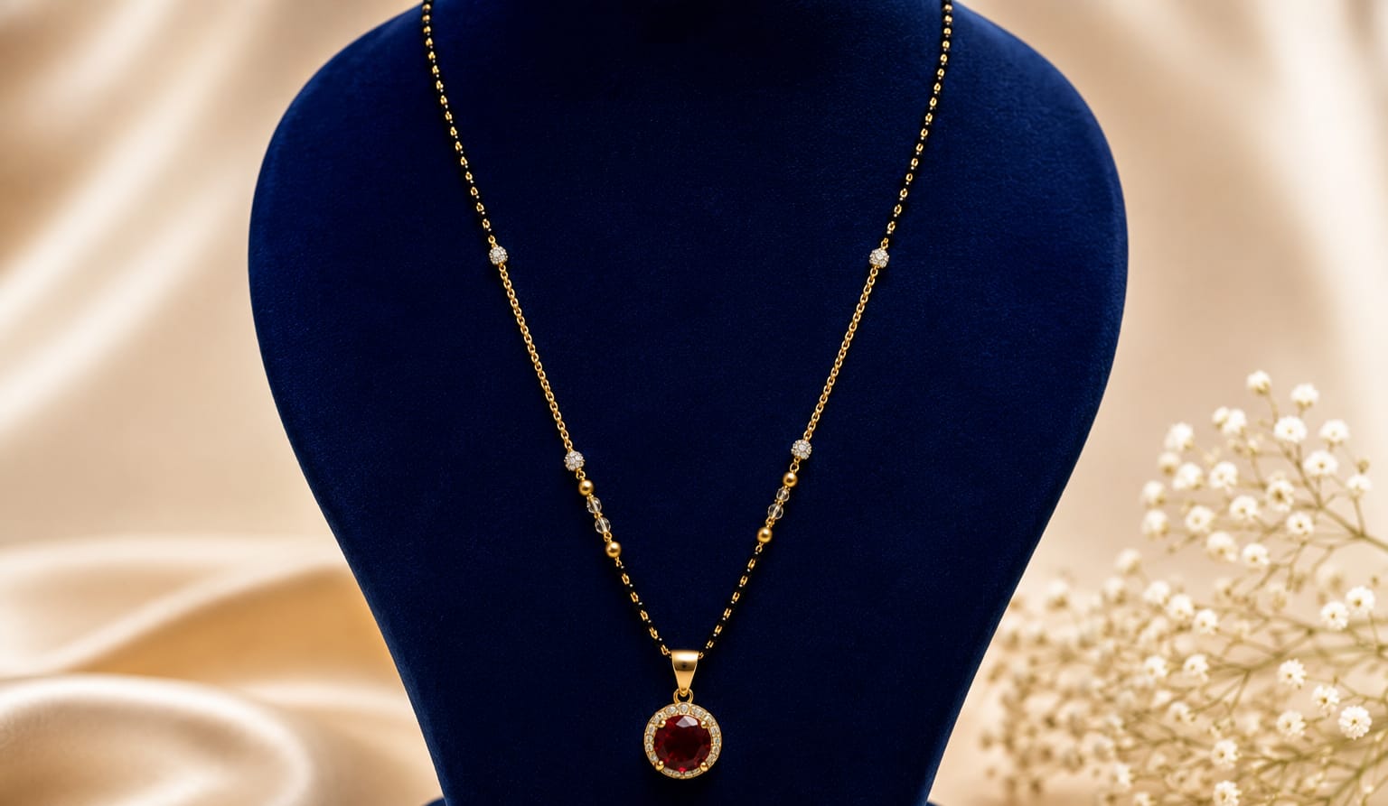 Ruby Charm Gold-Plated Mangalsutra
