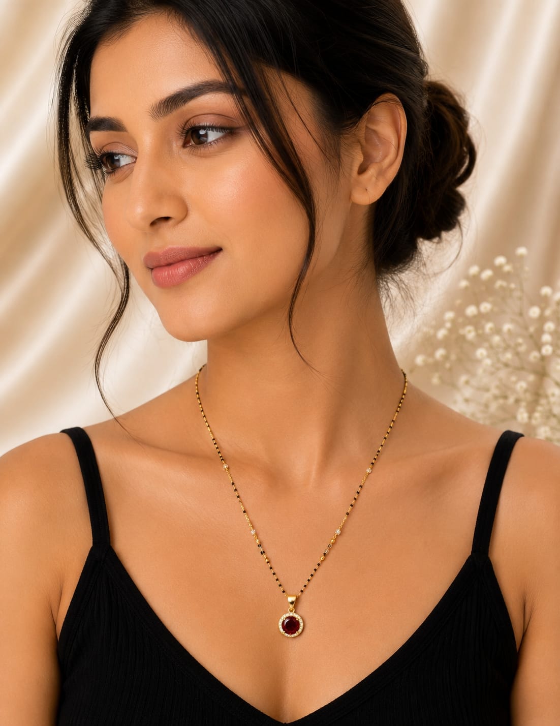 Ruby Charm Gold-Plated Mangalsutra