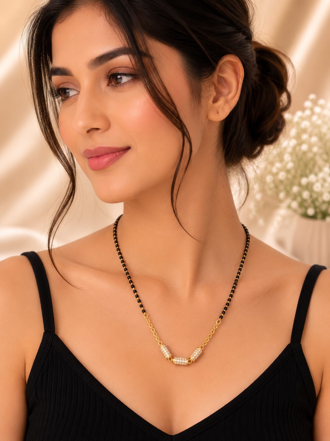 Crystal Barrel Gold-Plated Mangalsutra