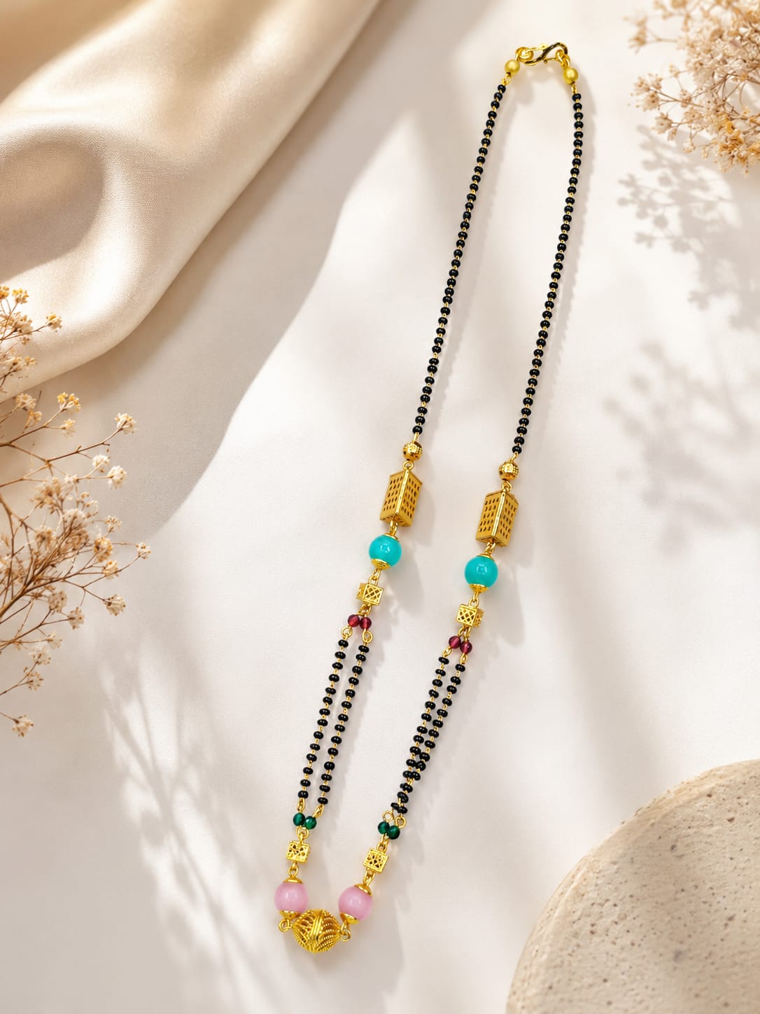 Traditional Beaded Gold-Plated Mangalsutra