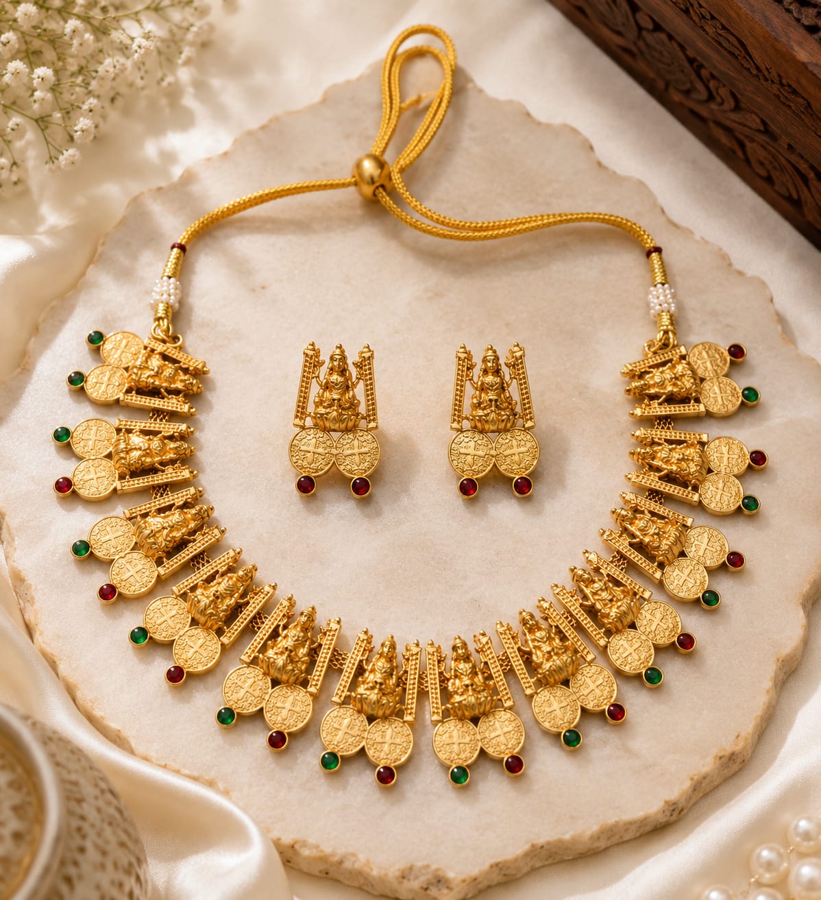 Temple Lakshmi Necklace Set