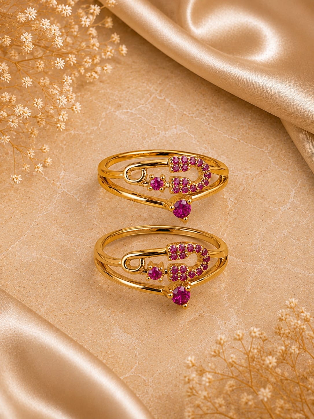 Ruby Pin Charm Ring