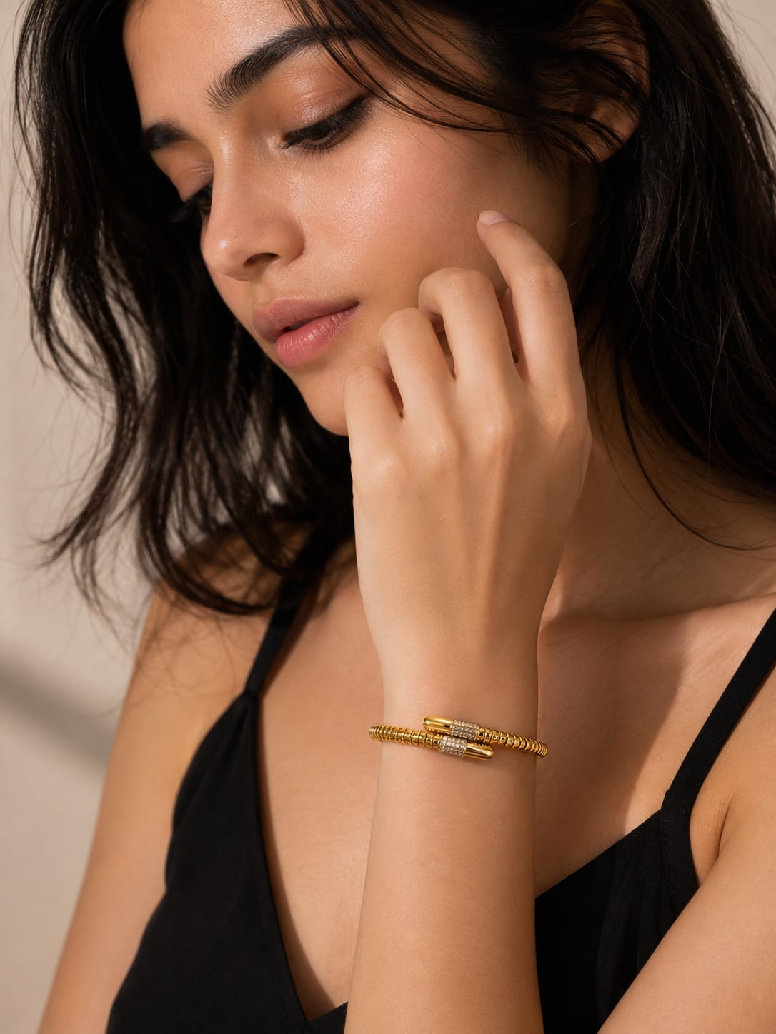 Premium Gold Plated Open Cuff Bracelet